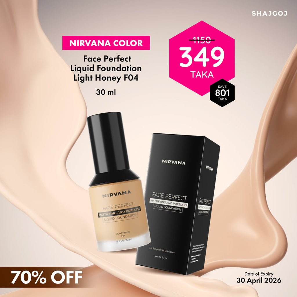 Nirvana Color Face Perfect Liquid Foundation - Light Golden F03 (ExpiryDate - April 2026)