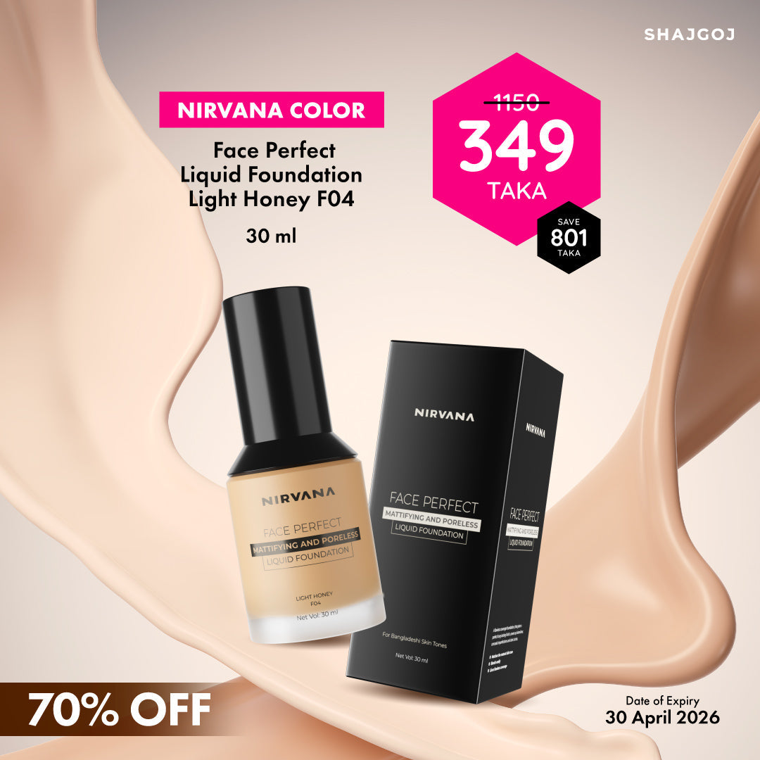 Nirvana Color Face Perfect Liquid Foundation - Light Golden F03 (ExpiryDate - April 2026)